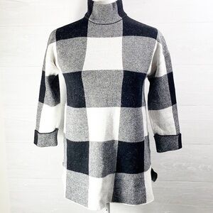Max Studio Cowl Neck plaid Pullover Sweater Size XS